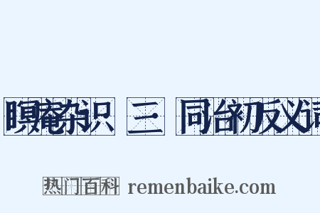 瞑庵杂识·三·同治初反义词是什么意思的图片